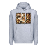 Heather Grey distressed leopard cowhide background Premium Hoodie - Jasminsmagicworld