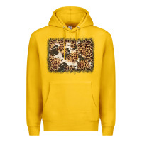 Lemon distressed leopard cowhide background Premium Hoodie - Jasminsmagicworld