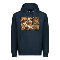 Navy distressed leopard cowhide background Premium Hoodie - Jasminsmagicworld