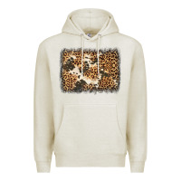 Oatmeal Heather distressed leopard cowhide background Premium Hoodie - Jasminsmagicworld