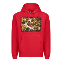 Red distressed leopard cowhide background Premium Hoodie - Jasminsmagicworld