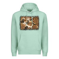 Seafoam distressed leopard cowhide background Premium Hoodie - Jasminsmagicworld