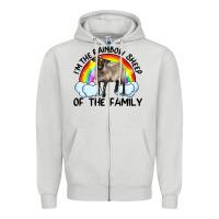Dove Grey i'm the rainbow sheep of the family suffolk sheep black face sheep Zipper Hoodie - RanaPortraitStore