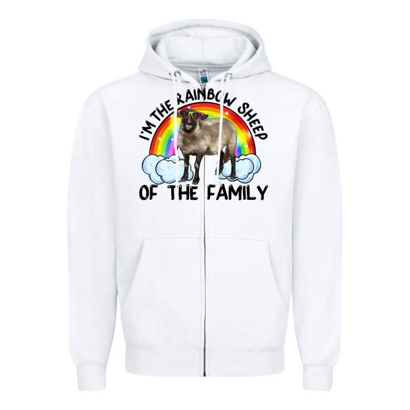 I'm The Rainbow Sheep Of The Family Suffolk Sheep Black Face Sheep Zipper Hoodie by RanaPortraitStore | Teevron