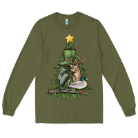 Army Green hunting christmas tree Long Sleeve Tee - MaliasSmallBusiness