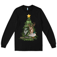 Black hunting christmas tree Long Sleeve Tee - MaliasSmallBusiness