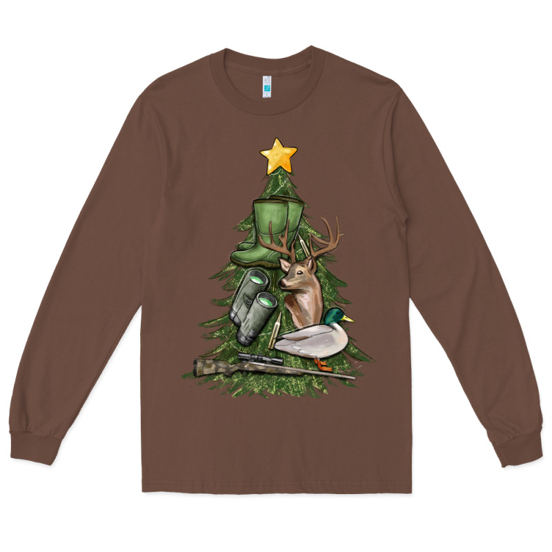 Hunting Christmas Tree Long Sleeve Tee by MaliasSmallBusiness | Teevron