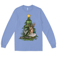 Colony Blue hunting christmas tree Long Sleeve Tee - MaliasSmallBusiness