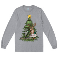 Heather Grey hunting christmas tree Long Sleeve Tee - MaliasSmallBusiness