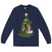 Navy hunting christmas tree Long Sleeve Tee - MaliasSmallBusiness