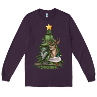 Plum hunting christmas tree Long Sleeve Tee - MaliasSmallBusiness