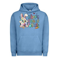 Pigment Pebble Blue happy easter y'all Urban Hoodie - MaliasSmallBusiness