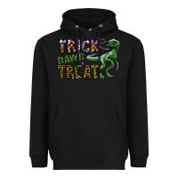Black Trick RAWR Treat Heavyweight Hoodie - CowhideDigitalArt