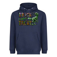 Navy Trick RAWR Treat Heavyweight Hoodie - CowhideDigitalArt