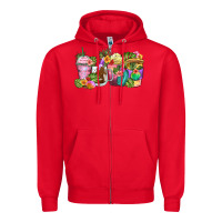 Red tropical coffee cups Zipper Hoodie - Zillion Design Studio