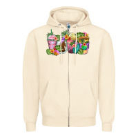Sandshell tropical coffee cups Zipper Hoodie - Zillion Design Studio