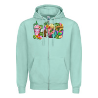 Seafoam tropical coffee cups Zipper Hoodie - Zillion Design Studio