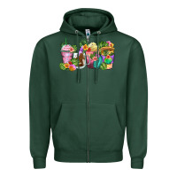 Sports Green tropical coffee cups Zipper Hoodie - Zillion Design Studio
