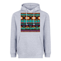 Heather Grey aztec turquoise gemstone seamless pattern Heavyweight Hoodie - HRA Design Shop