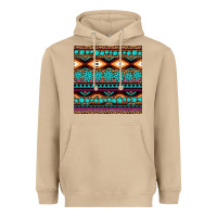Mushroom aztec turquoise gemstone seamless pattern Heavyweight Hoodie - HRA Design Shop