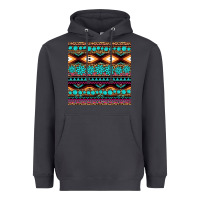 Smoke aztec turquoise gemstone seamless pattern Heavyweight Hoodie - HRA Design Shop