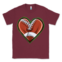 Burgundy football heart Classic Tee - texasbilliewilder