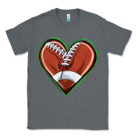 Charcoal Heather football heart Classic Tee - texasbilliewilder