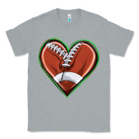 Heather Grey football heart Classic Tee - texasbilliewilder