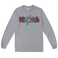 Heather Grey lightning bolt mama Long Sleeve Tee - MaliasSmallBusiness
