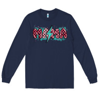 Navy lightning bolt mama Long Sleeve Tee - MaliasSmallBusiness