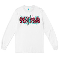 White lightning bolt mama Long Sleeve Tee - MaliasSmallBusiness