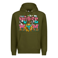 Army Green nurse mom Premium Hoodie - AdoDesignShop