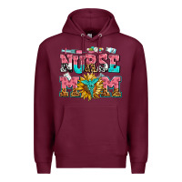 Burgundy nurse mom Premium Hoodie - AdoDesignShop