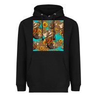 Black western boots and hat seamless pattern Heavyweight Hoodie - HRA Design Shop
