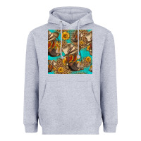 Heather Grey western boots and hat seamless pattern Heavyweight Hoodie - HRA Design Shop