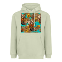 Matcha western boots and hat seamless pattern Heavyweight Hoodie - HRA Design Shop