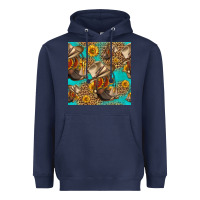 Navy western boots and hat seamless pattern Heavyweight Hoodie - HRA Design Shop
