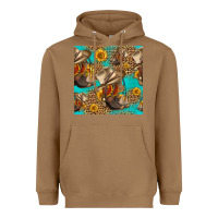 Toasted Coconut western boots and hat seamless pattern Heavyweight Hoodie - HRA Design Shop