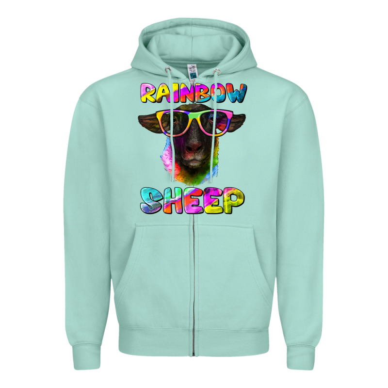 Rainbow Sheep Suffolk Sheep Zipper Hoodie by RanaPortraitStore | Teevron