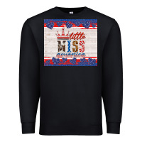 Black 4th of july little miss America Premium Sweatshirt - HRA Design Shop