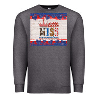 Charcoal Heather 4th of july little miss America Premium Sweatshirt - HRA Design Shop