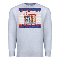 Heather Grey 4th of july little miss America Premium Sweatshirt - HRA Design Shop