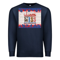 Navy 4th of july little miss America Premium Sweatshirt - HRA Design Shop