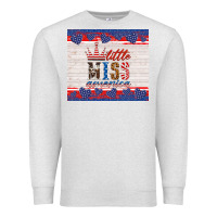 Oatmeal Heather 4th of july little miss America Premium Sweatshirt - HRA Design Shop