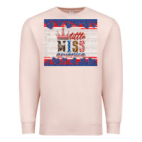 Pale Pink 4th of july little miss America Premium Sweatshirt - HRA Design Shop