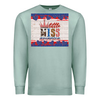 Seafoam 4th of july little miss America Premium Sweatshirt - HRA Design Shop