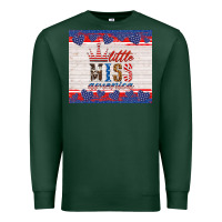 Sports Green 4th of july little miss America Premium Sweatshirt - HRA Design Shop