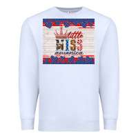 White 4th of july little miss America Premium Sweatshirt - HRA Design Shop