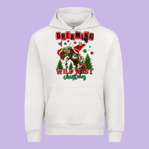 Dreaming Of A Wild West Christmas Cowboy Santa Urban Hoodie Designed By Maliassmallbusiness