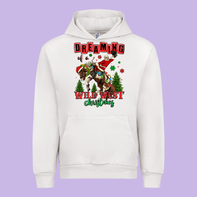 Dreaming Of A Wild West Christmas Cowboy Santa Urban Hoodie Designed By Maliassmallbusiness